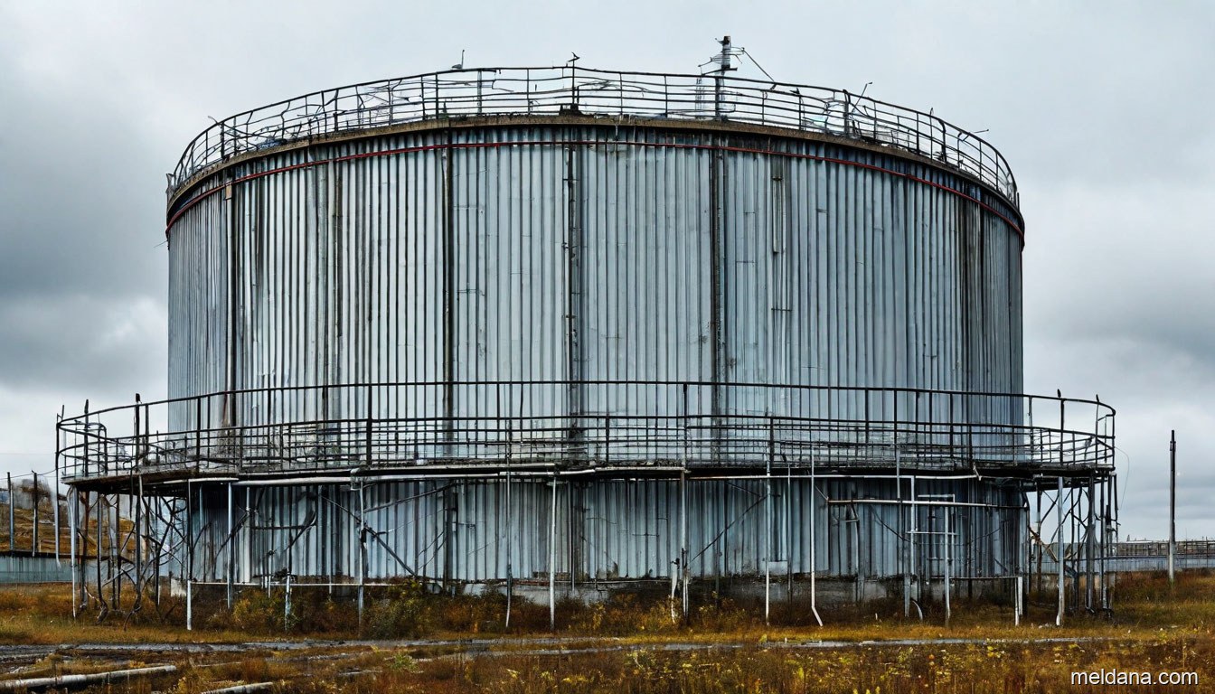 Защитная сетчатая конструкция ЗАСЛОН над резервуаром РВС-10000